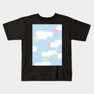 Hot Air Balloon In the Sky Kids T-Shirt